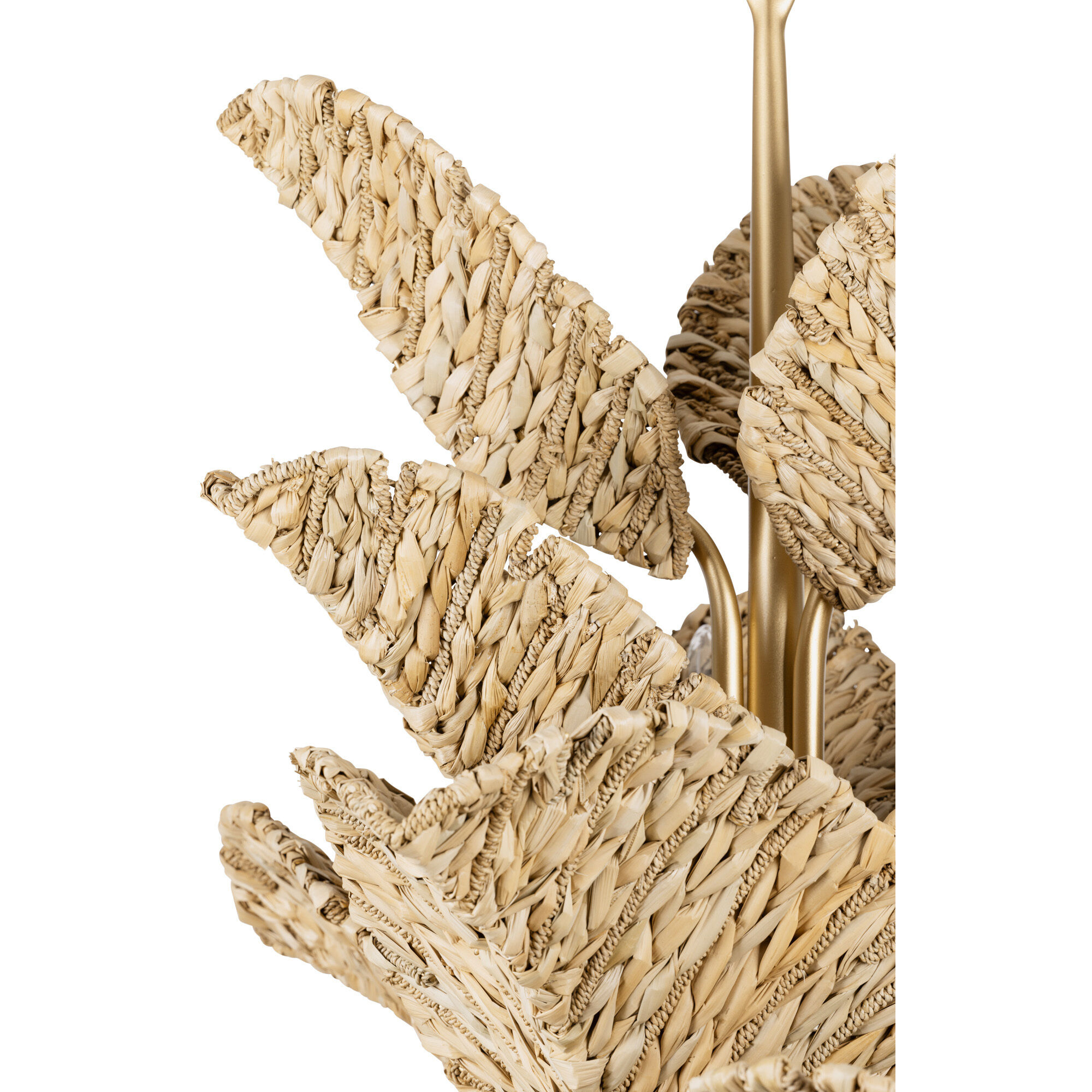 Banana Leaf 12 Light 44.25 inch French Gold with Natural Seagrass Chandelier Ceiling Light