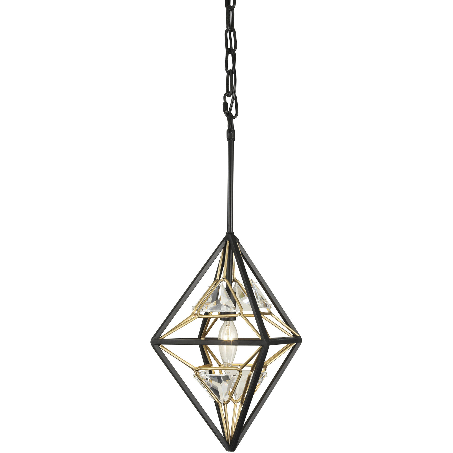 Marcia 1 Light 10.25 inch Matte Black/French Gold Pendant Ceiling Light