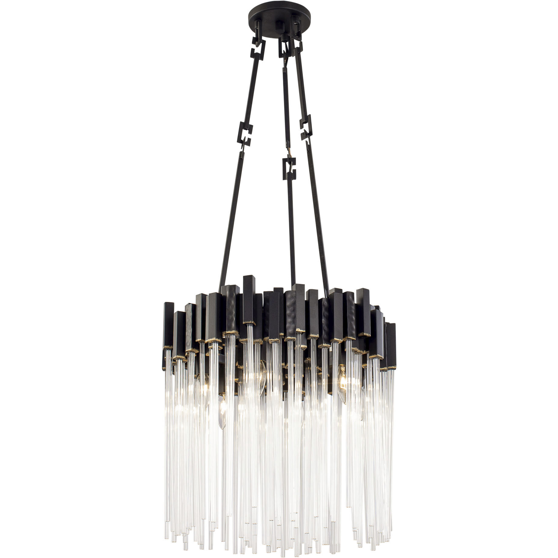 Matrix 6 Light 18.5 inch Matte Black and French Gold Pendant Ceiling Light