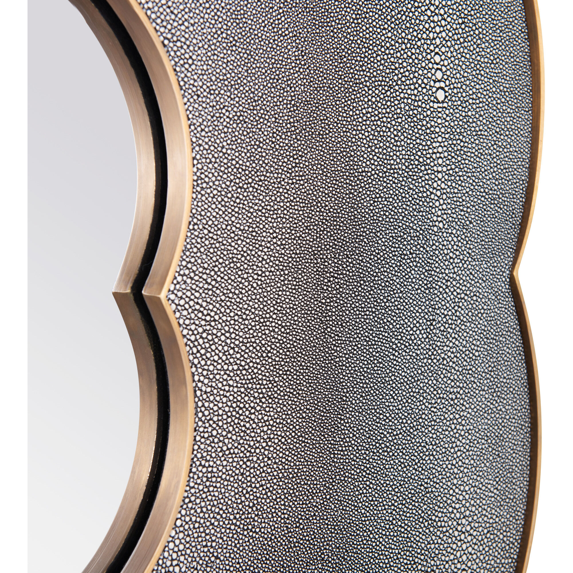 Scallop 36 X 36 inch Gray Shagreen with Weathered Brass Wall Mirror, Varaluz Casa