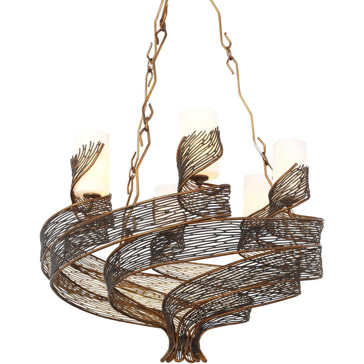 Flow 6 Light 28.5 inch Hammered Ore Chandelier Ceiling Light