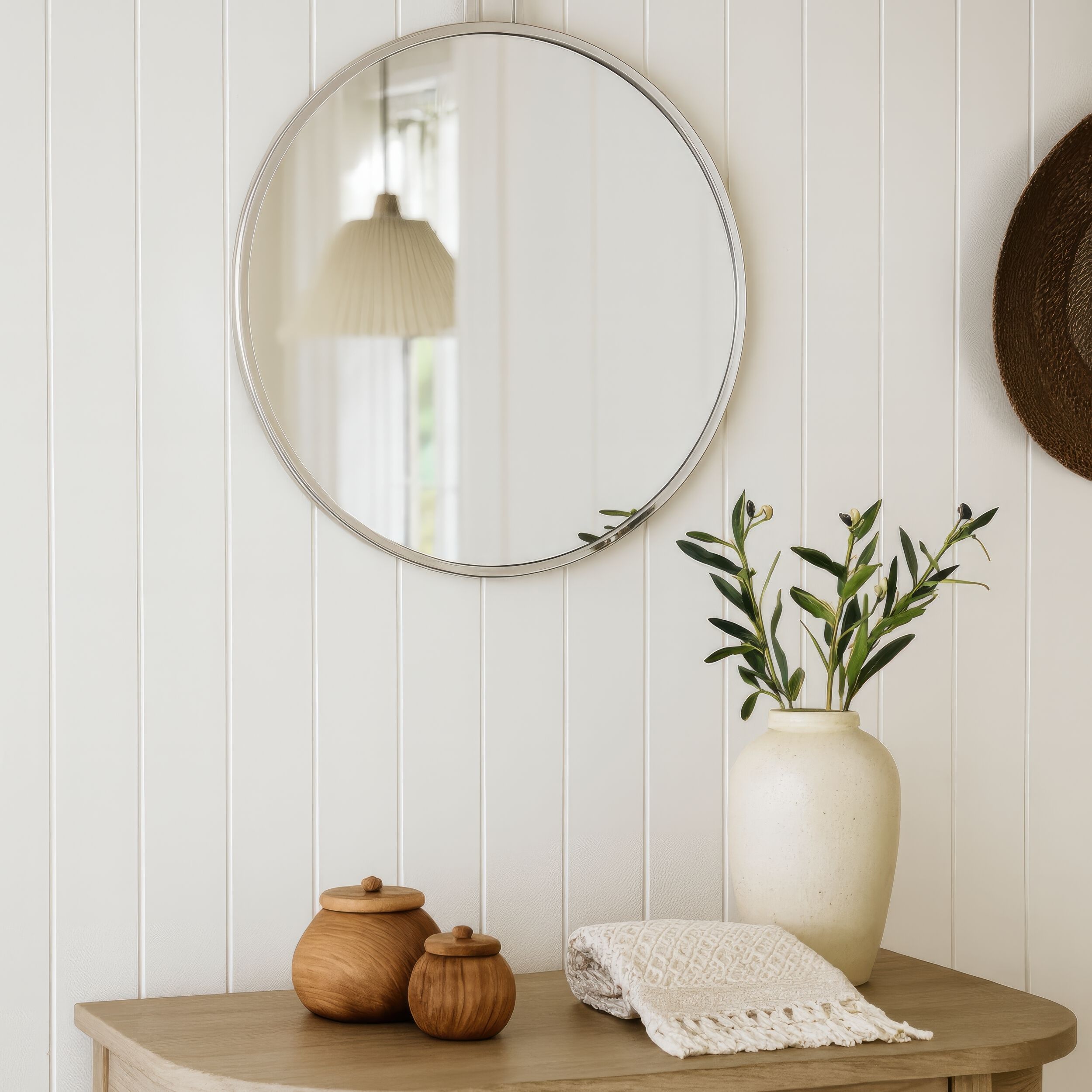 Stopwatch 33.25 X 30 inch Polished Nickel Accent Mirror, Varaluz Casa