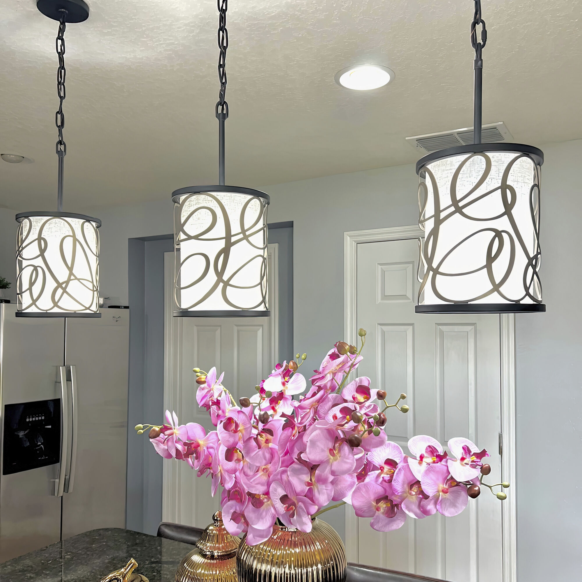 Scribble 1 Light 8 inch Matte Black with Artifact Mini Pendant Ceiling Light, Smithsonian Collaboration