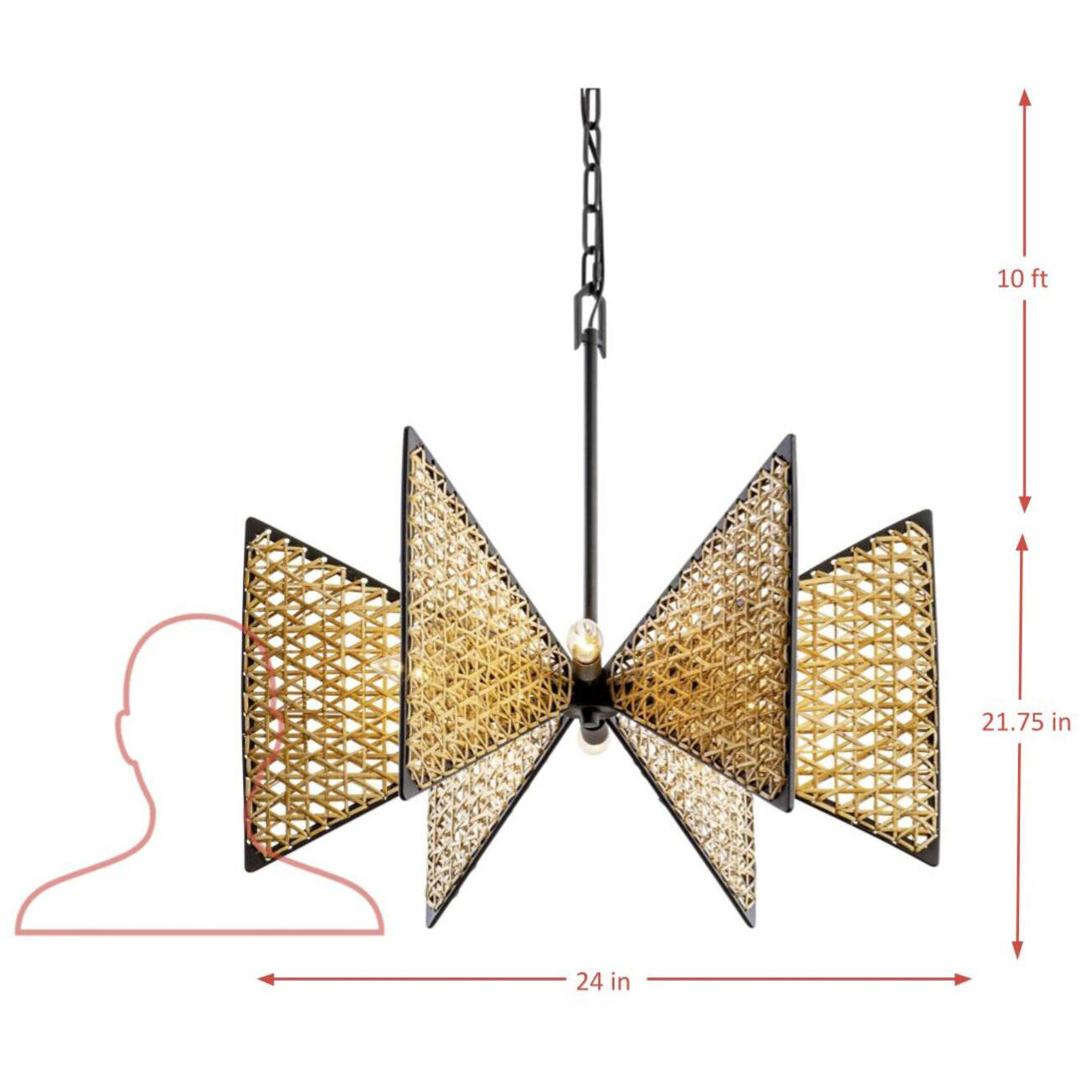 Machina 6 Light 24 inch Matte Black with Sulihiya Chandelier Ceiling Light, Smithsonian Collaboration