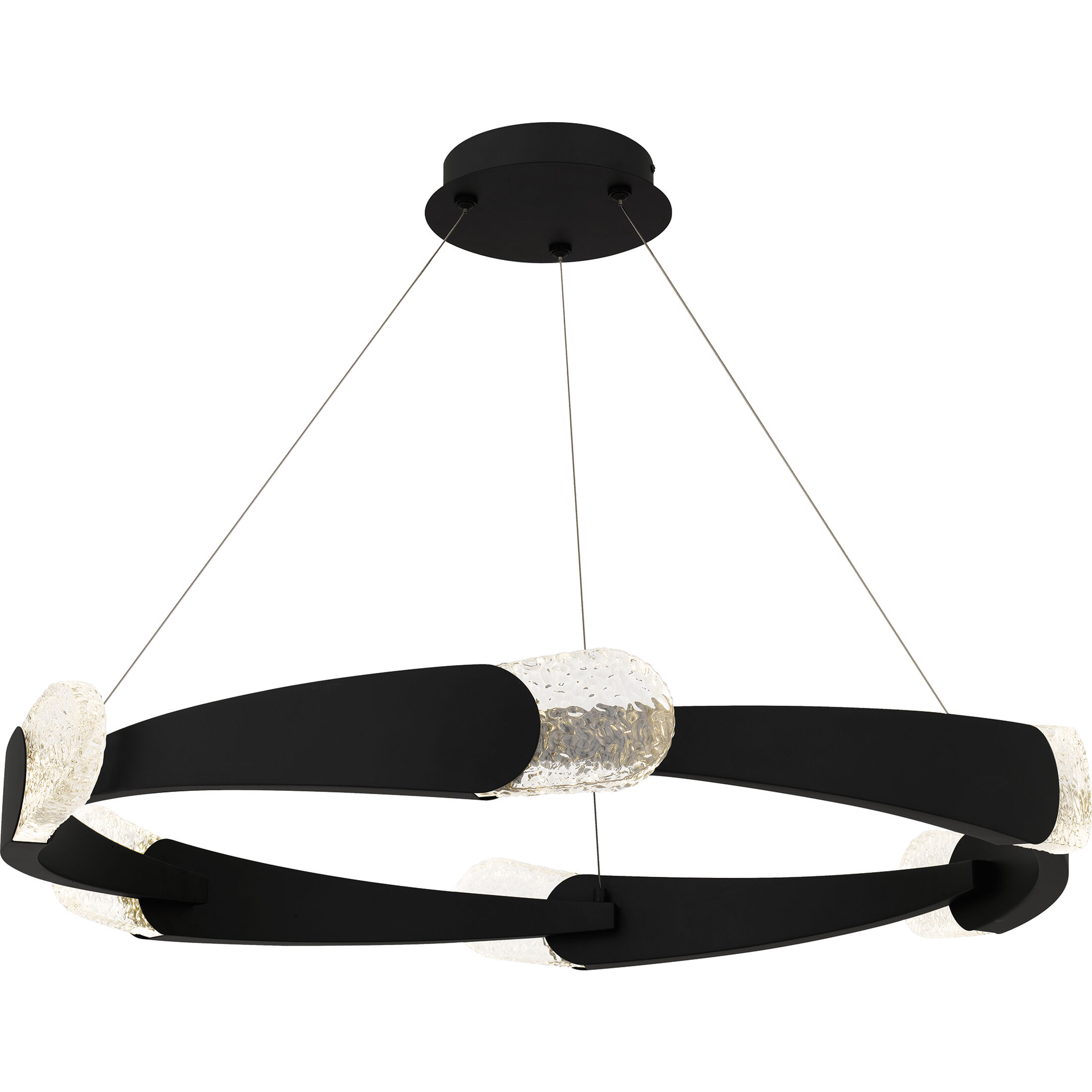 Saffron LED 34 inch Matte Black Pendant Ceiling Light