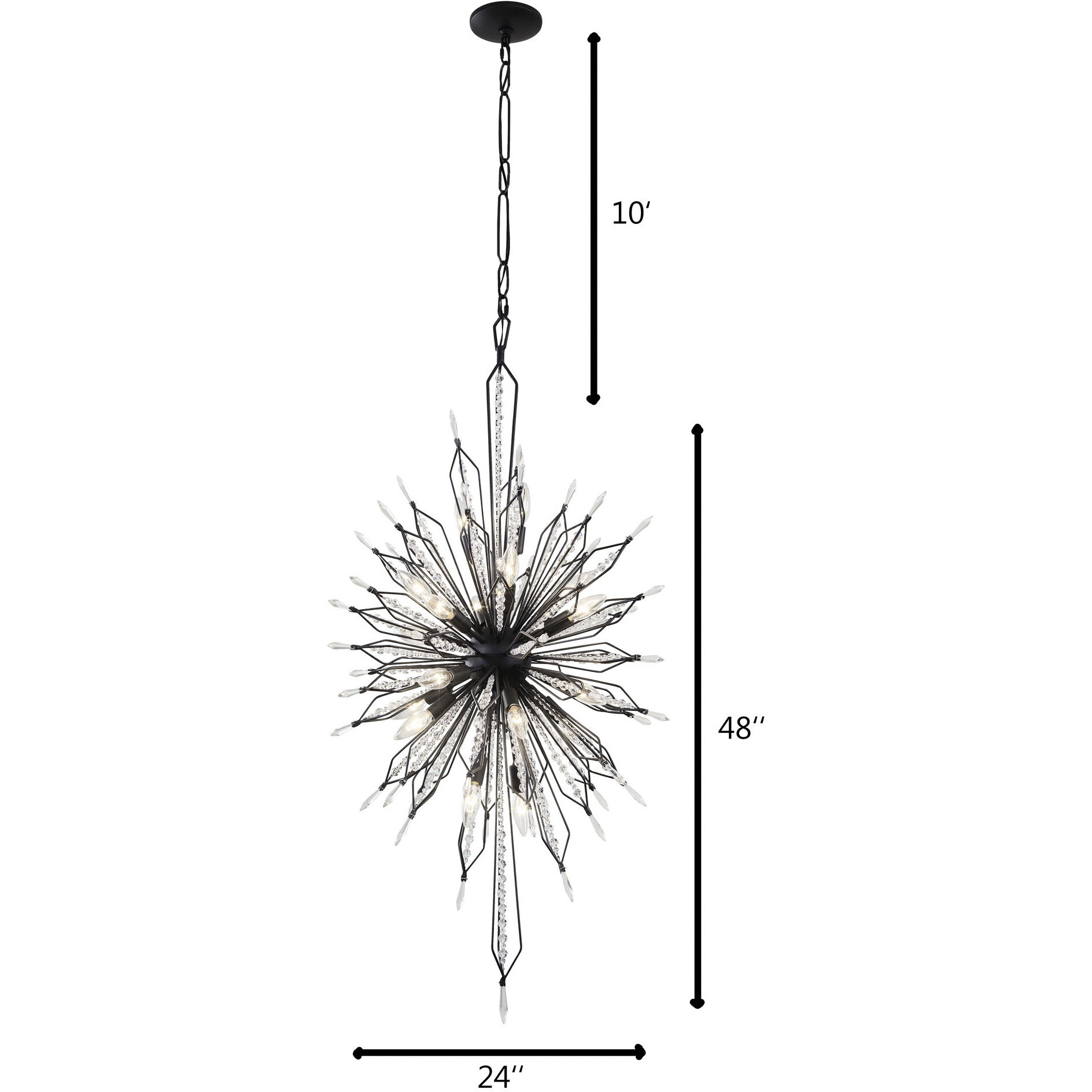 Orbital 20 Light 24 inch Carbon Pendant Ceiling Light