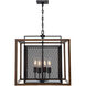 Rio Lobo 4 Light 22 inch Dark Oak with Black Pendant Ceiling Light