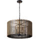 Suratto 8 Light 30 inch Matte Black and Medium Walnut Pendant Ceiling Light