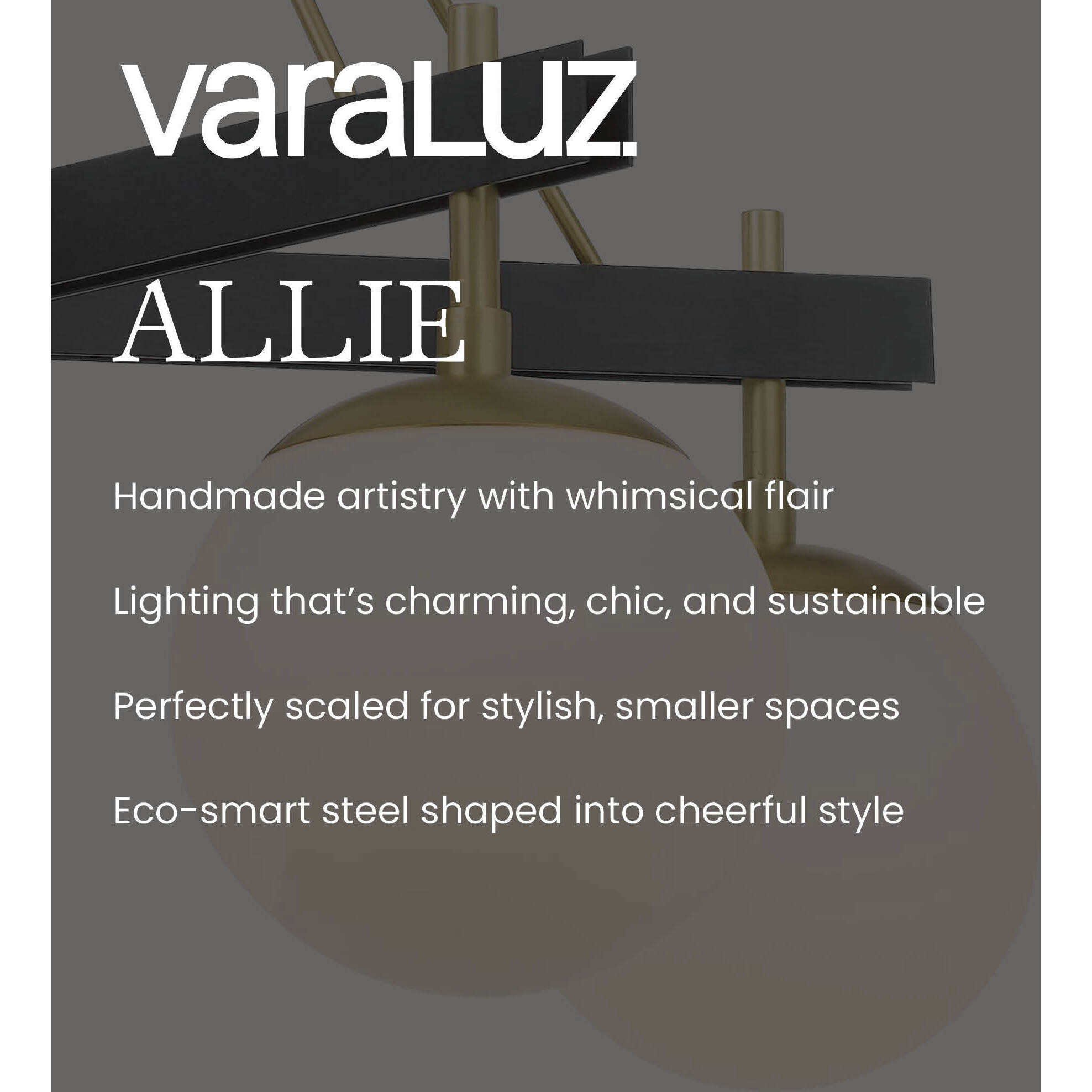 Allie 3 Light 18 inch Black/Satin Brass Chandelier Ceiling Light