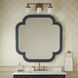 Swiss 50 X 50 inch Dark Blue Grasscloth with Weathered Brass Wall Mirror, Varaluz Casa