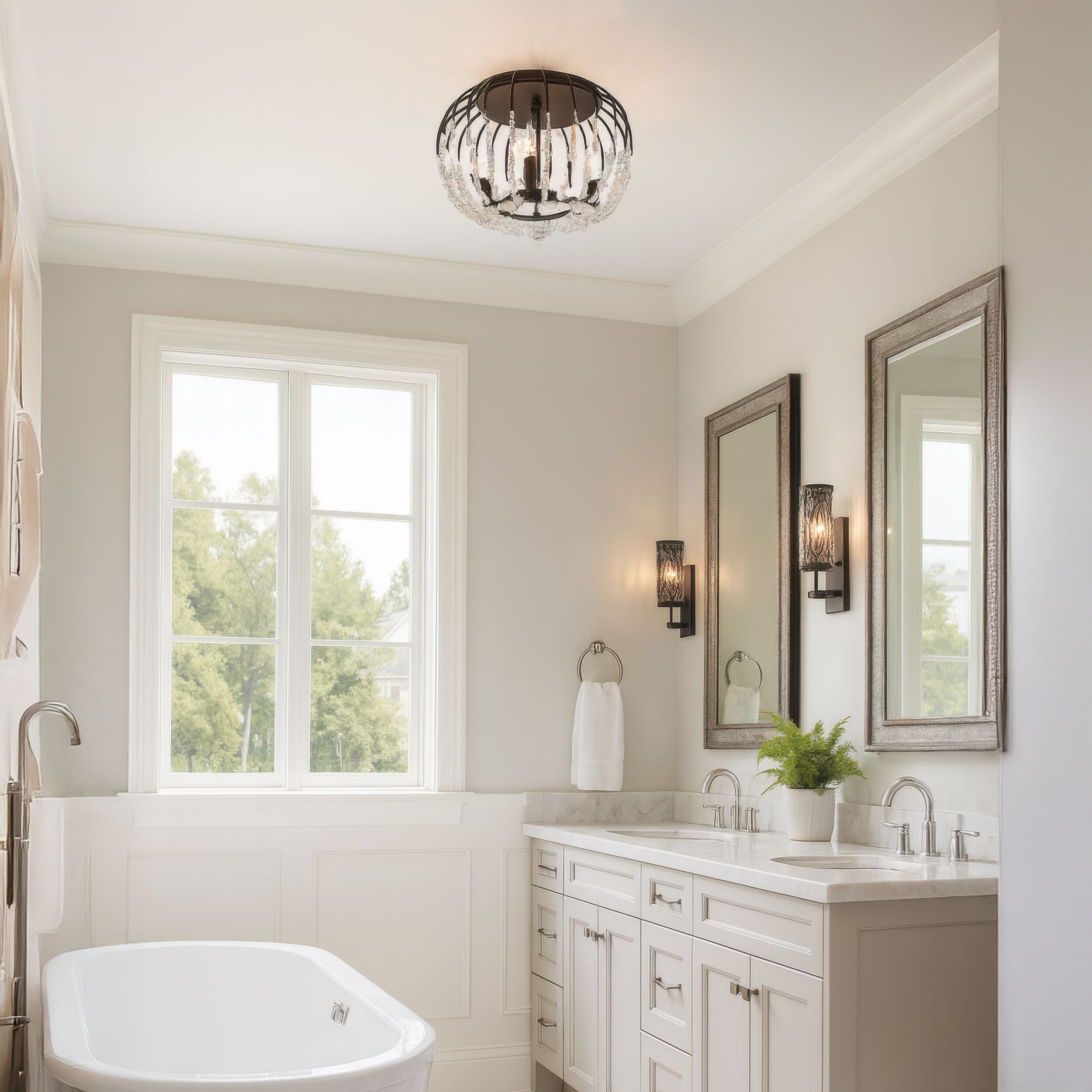 Voliere 3 Light 18.25 inch Matte Black Semi-Flush Ceiling Light