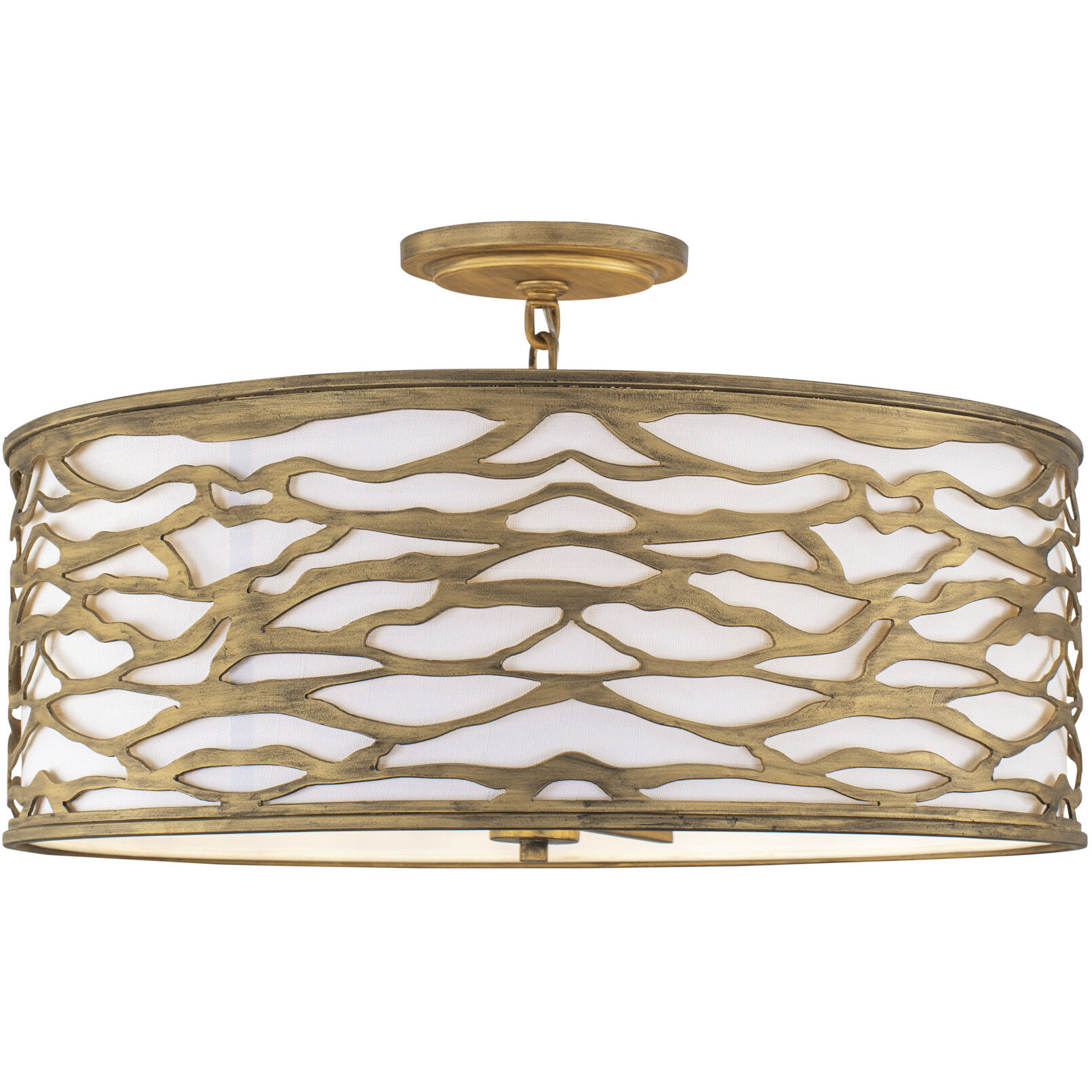 Kato 5 Light 24 inch Havana Gold Semi-Flush Mount Ceiling Light