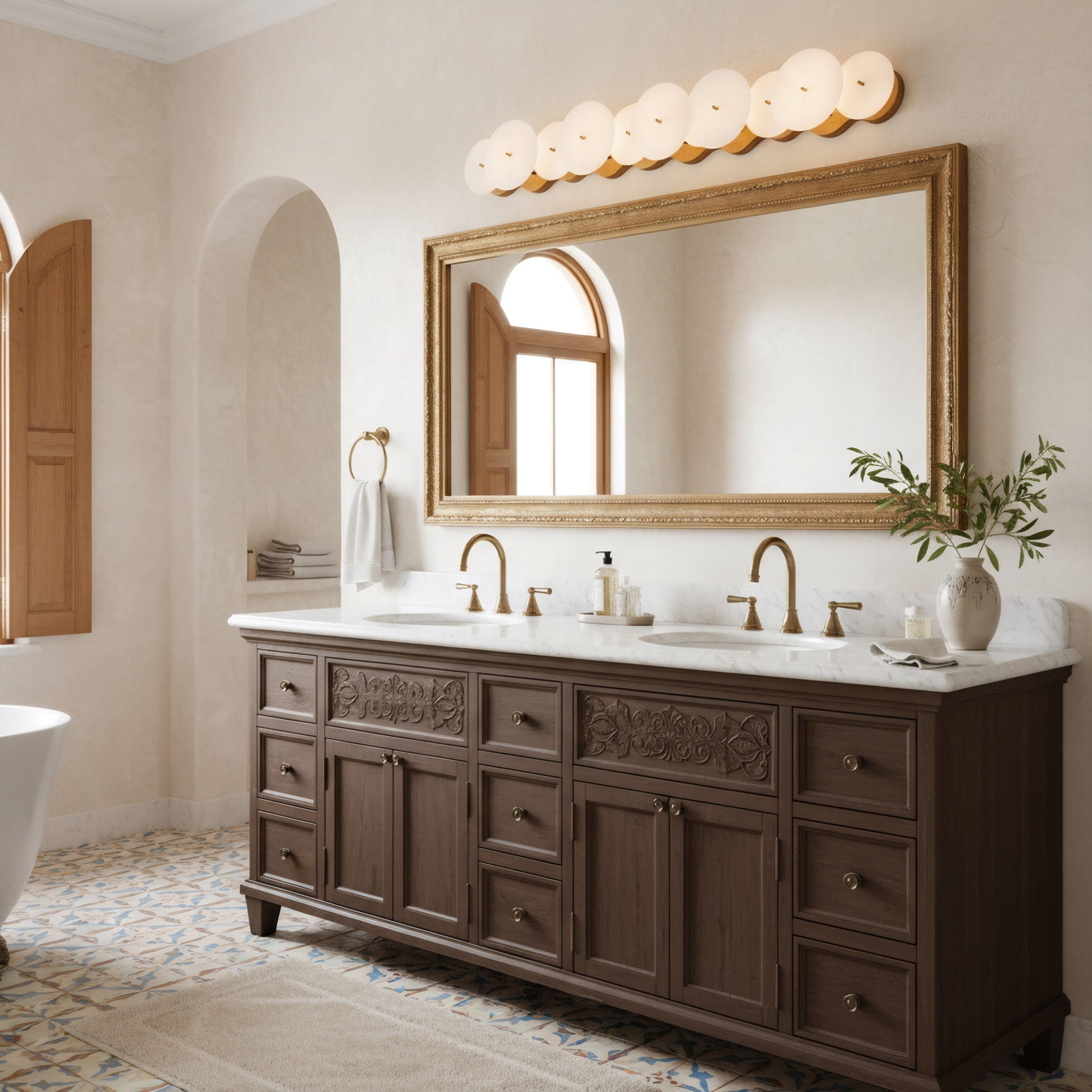 Cosmos 4 Light 35.75 inch Havana Gold Bath Vanity Light Wall Light, Smithsonian Collaboration