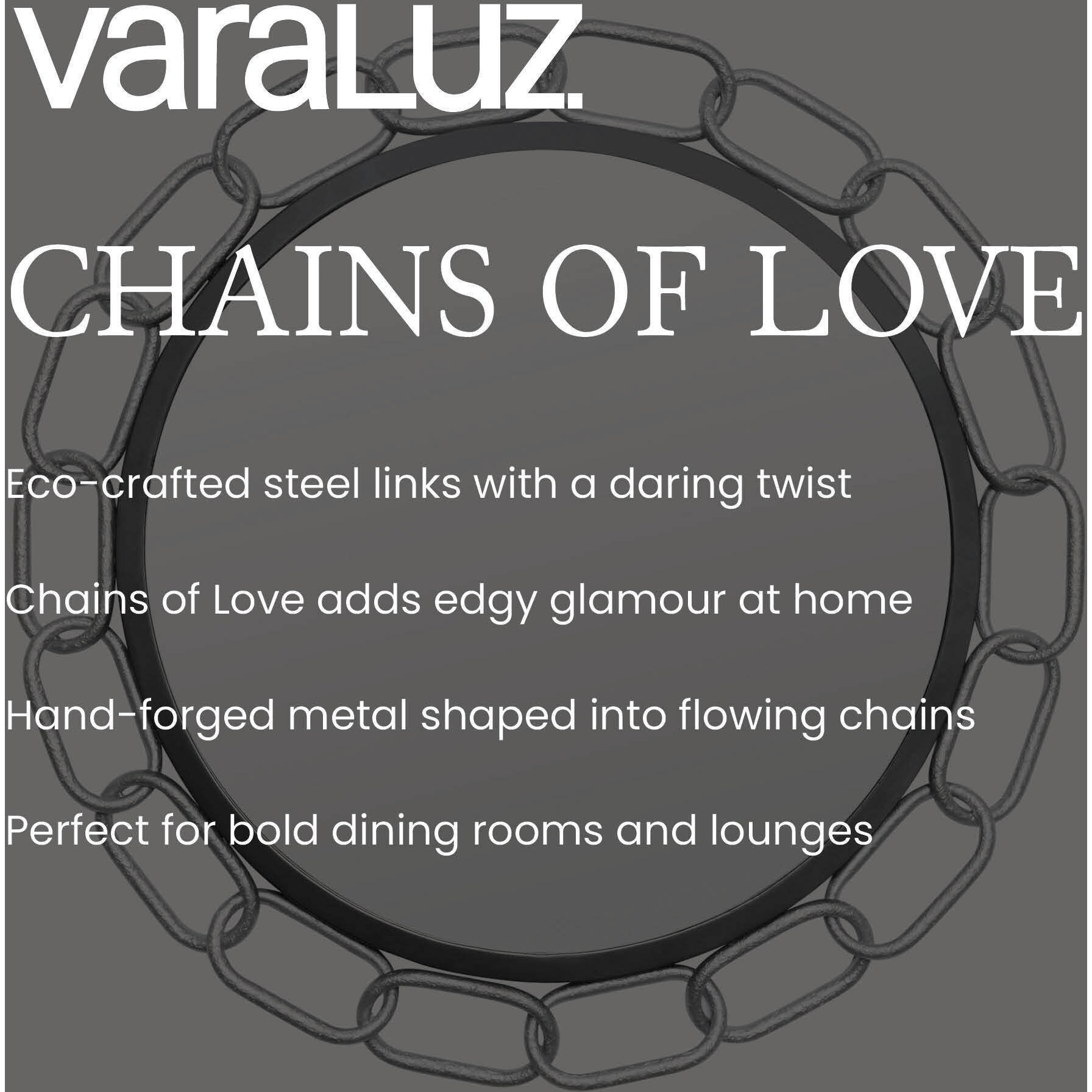 Chains of Love 30 X 30 inch Matte Black and Textured Gold Wall Mirror in Matte Black/Textured Gold