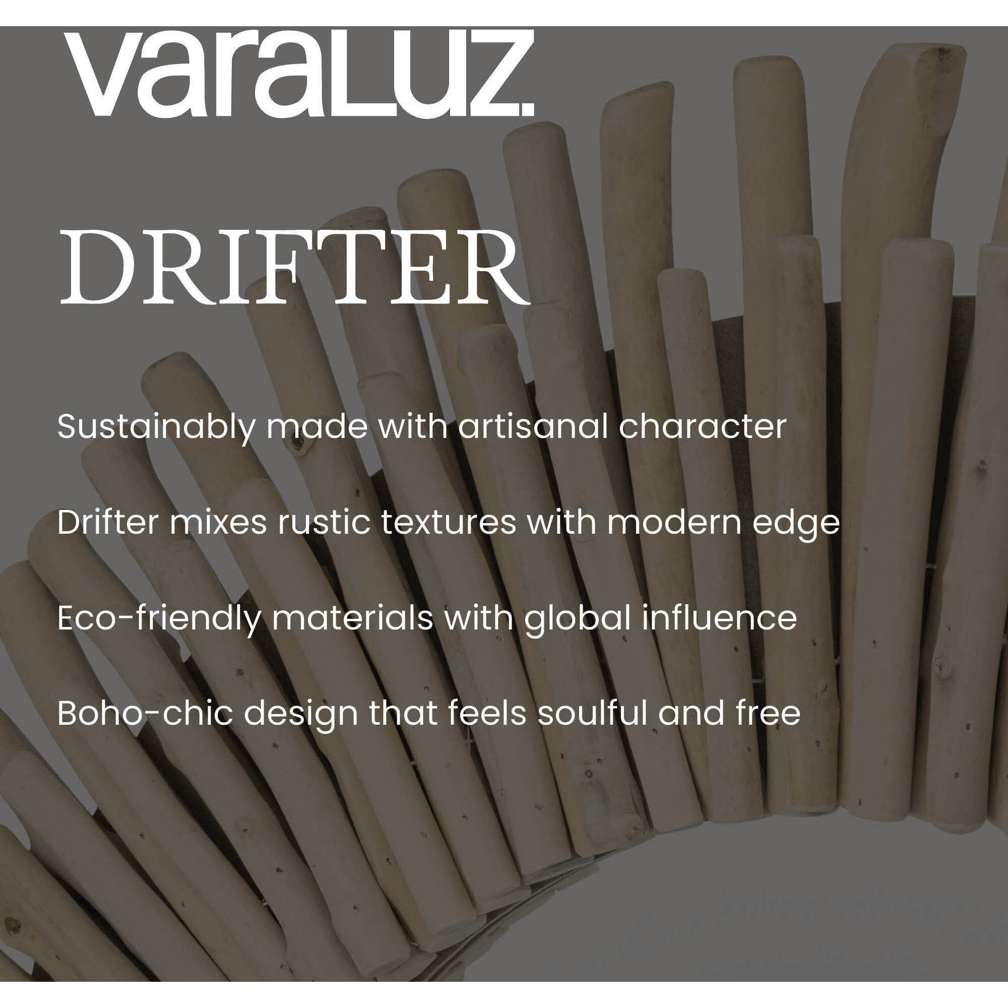 Drifter 34 X 34 inch Natural Driftwood Wall Mirror