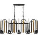 Darden 10 Light 38 inch Matte Black/Antique Gold Linear Pendant Ceiling Light