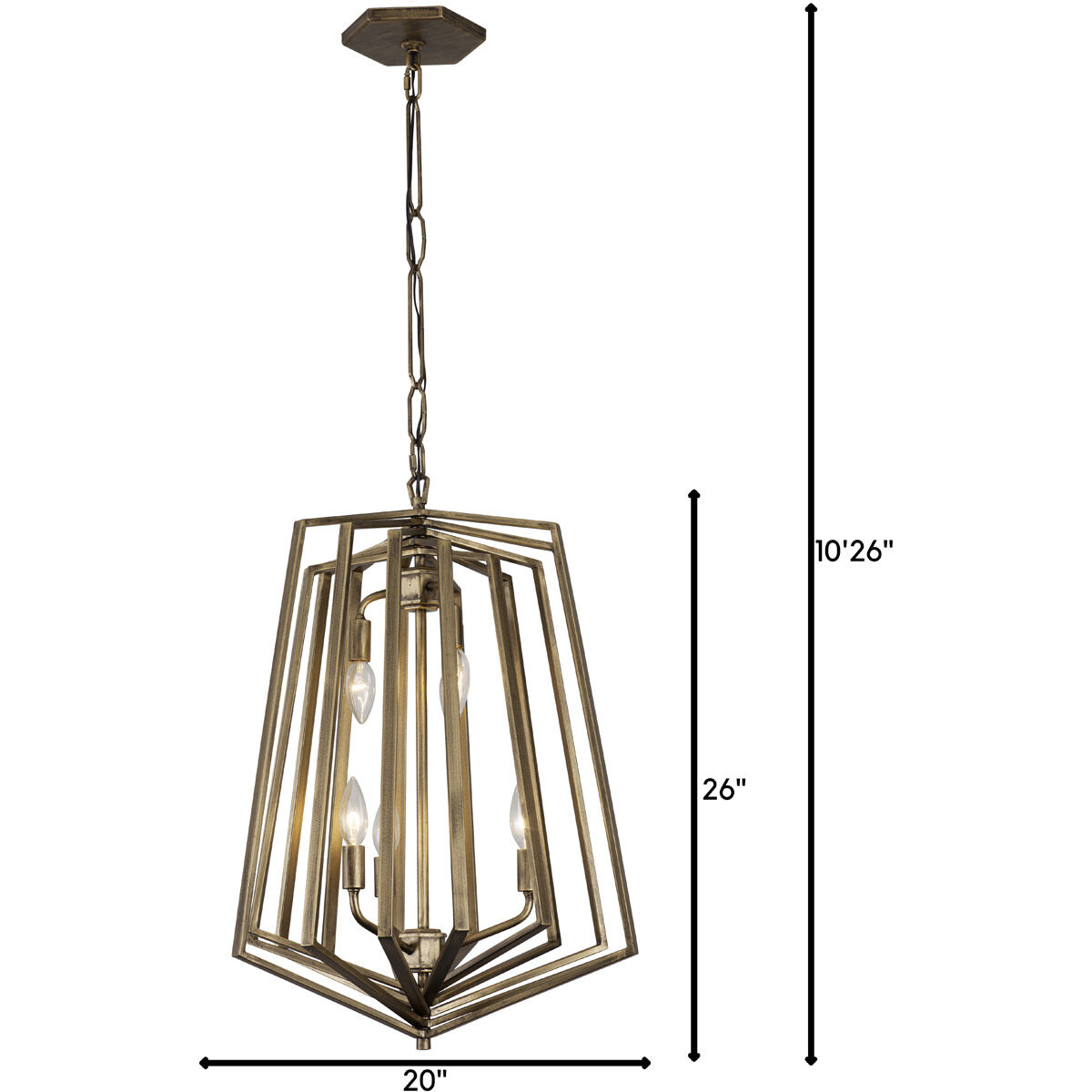 Gymnast 6 Light 20 inch Havana Gold Foyer Pendant Ceiling Light