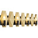 Malone 4 Light 31 inch Matte Black/French Gold Bath Vanity Light Wall Light