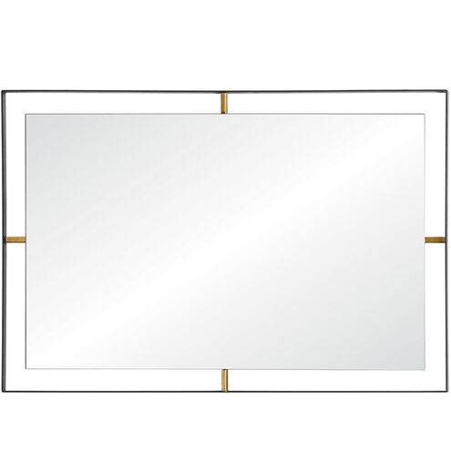 Framed 30 X 20 inch Matte Black Wall Mirror