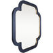 Swiss 50 X 50 inch Dark Blue Grasscloth with Weathered Brass Wall Mirror