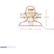 Cubic 5 Light 18.5 inch Calypso Gold Semi-Flush Ceiling Light