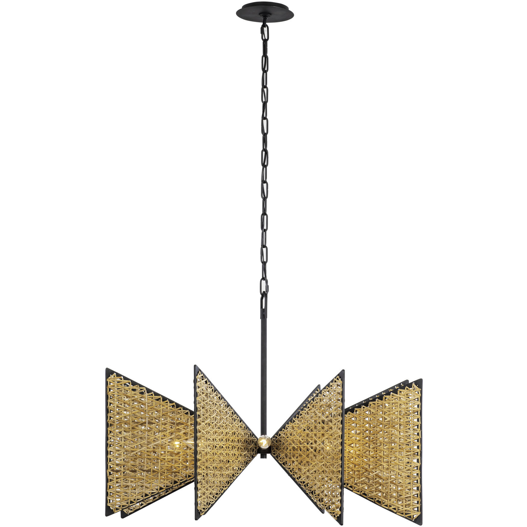 Machina 8 Light 32 inch Matte Black with Sulihiya Chandelier Ceiling Light, Smithsonian Collaboration
