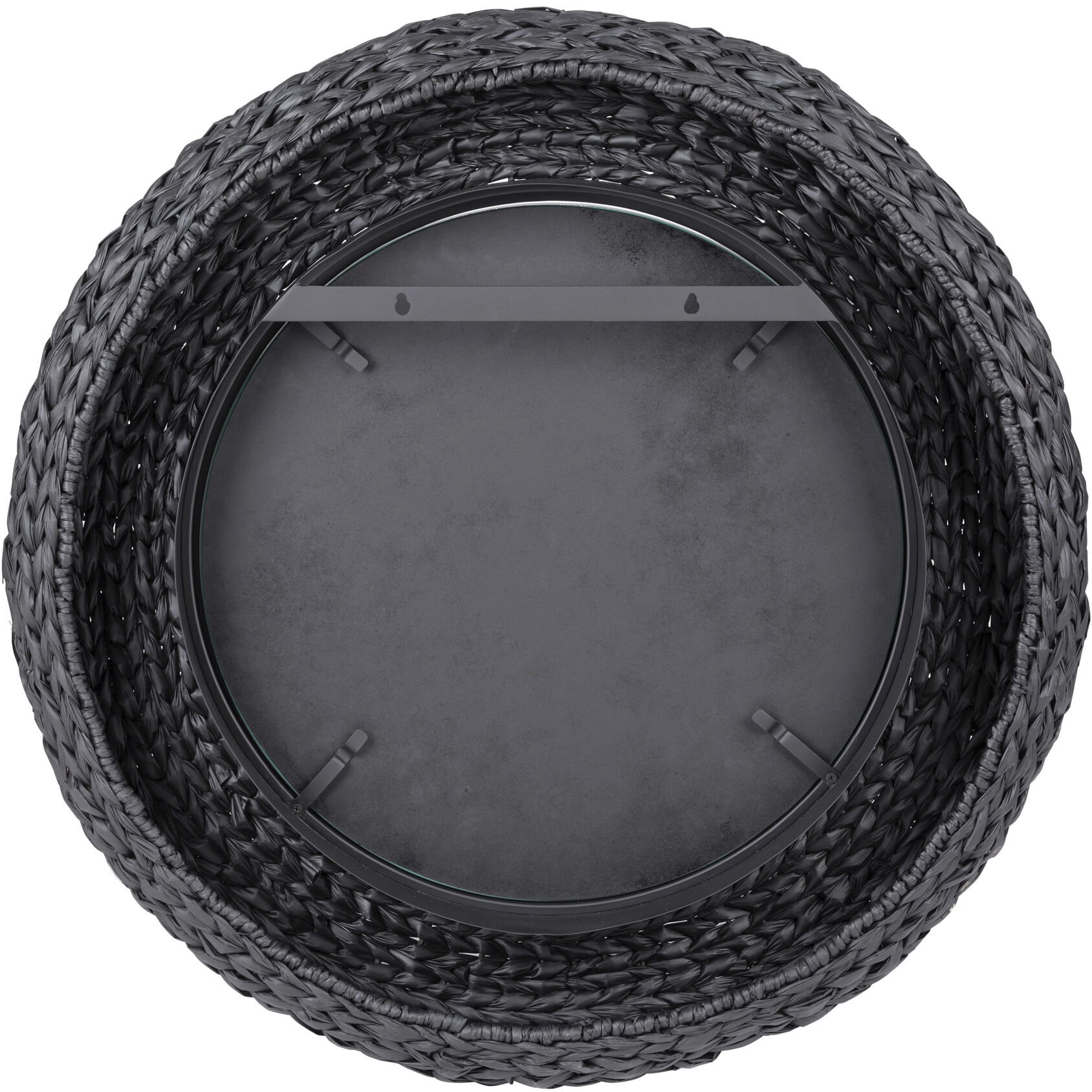 Athena 30.25 X 30.25 inch Matte Black with Black Seagrass Wall Mirror