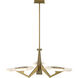 Down the Wrong Path 3 Light 31.82 inch Brass Kisser Pendant Ceiling Light