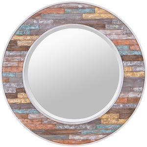 Colorful Waxed Plank 30 X 30 inch Pastel Multi and Clear Wall Mirror, Medium