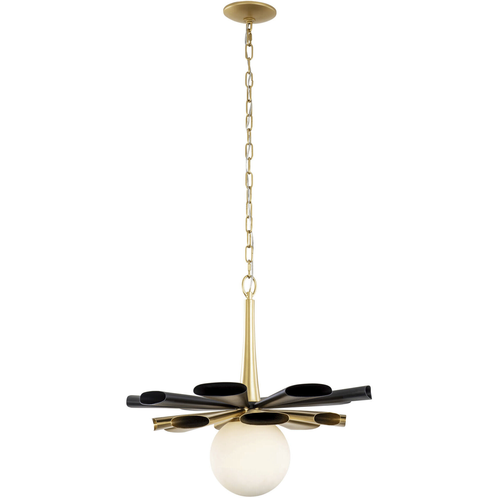 Daphne 1 Light 24.5 inch Matte Black with French Gold Pendant Ceiling Light