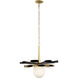 Daphne 1 Light 24.5 inch Matte Black with French Gold Pendant Ceiling Light