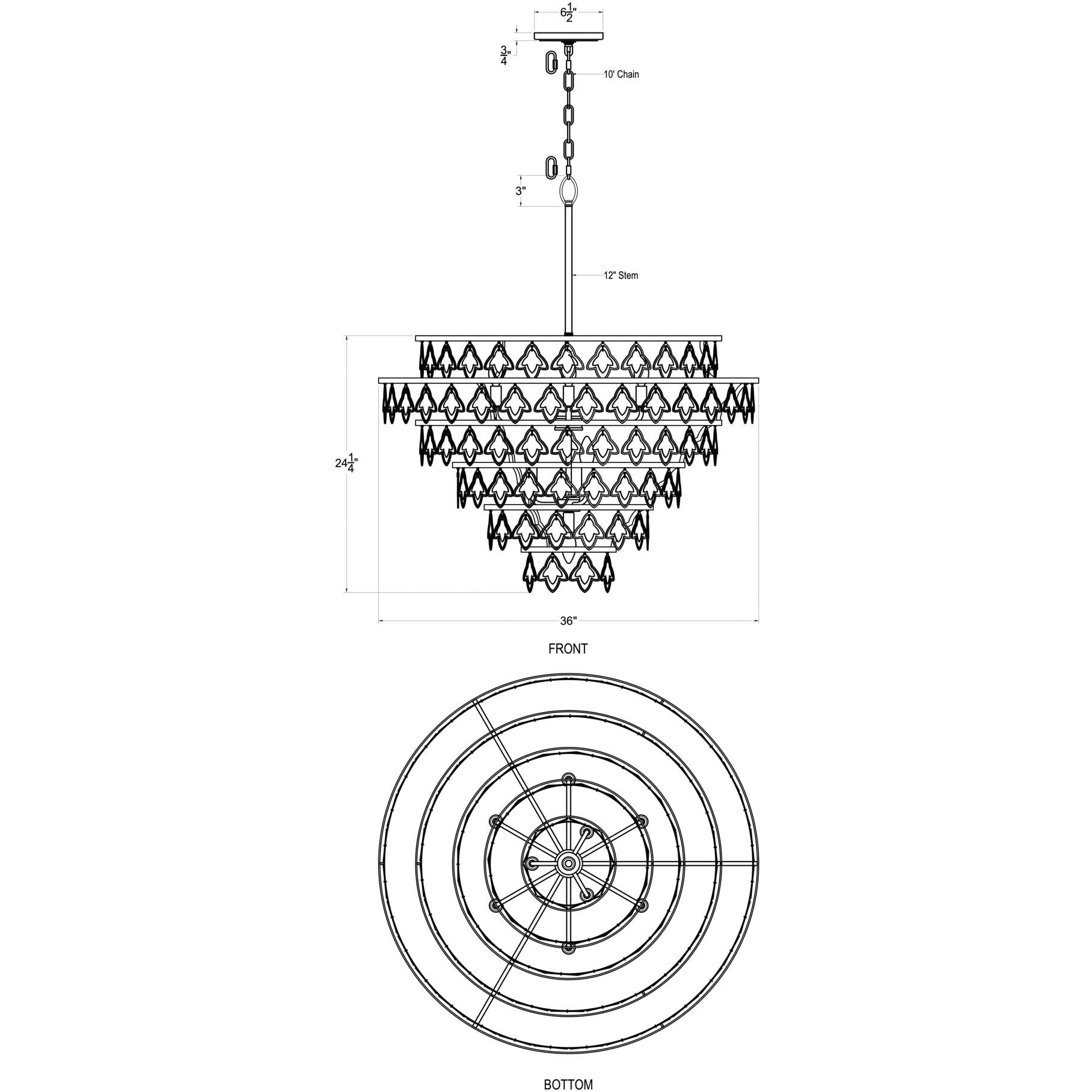 Fleur 10 Light 36 inch French Gold Chandelier Ceiling Light, Smithsonian Collaboration