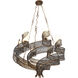 Flow 6 Light 28.5 inch Hammered Ore Chandelier Ceiling Light