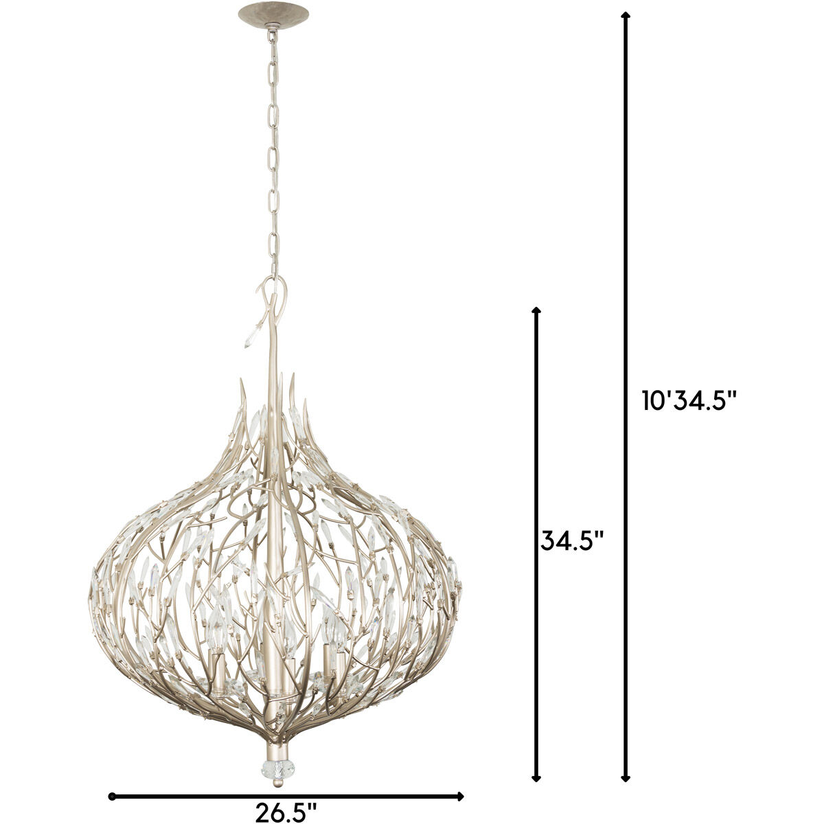 Bask 6 Light 26.5 inch Gold Dust Pendant Ceiling Light