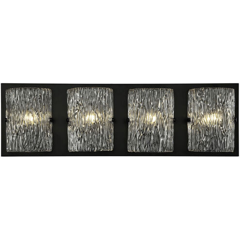 Morgan 4 Light 31 inch Black Bath Vanity Wall Light
