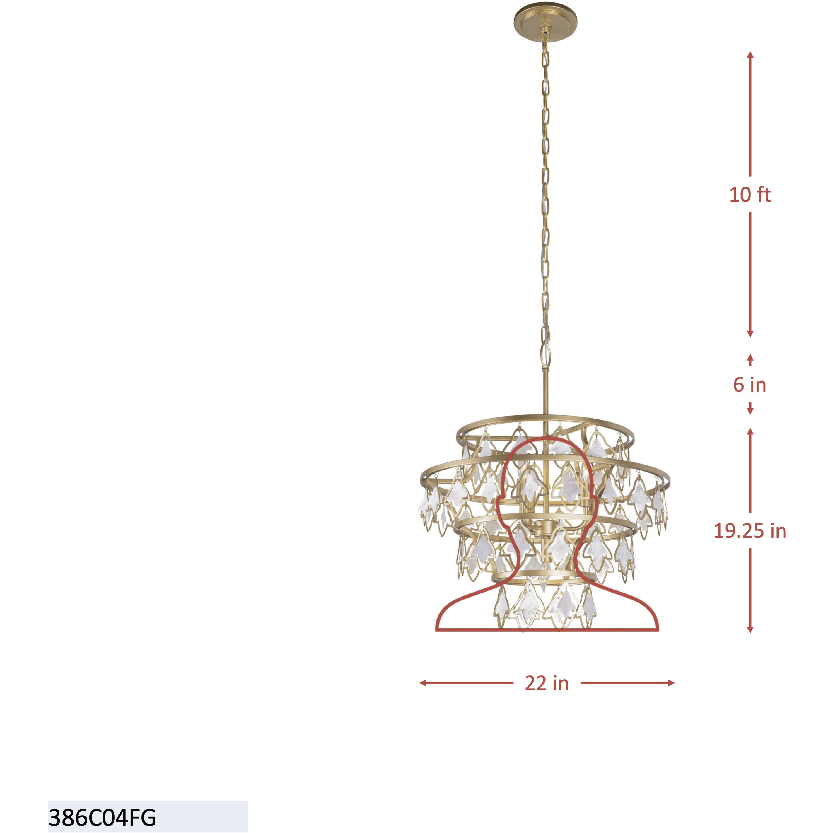 Fleur 4 Light 22 inch French Gold Chandelier Ceiling Light, Smithsonian Collaboration