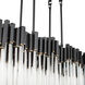Matrix 8 Light 48.25 inch Matte Black and French Gold Linear Pendant Ceiling Light in Matte Black/French Gold