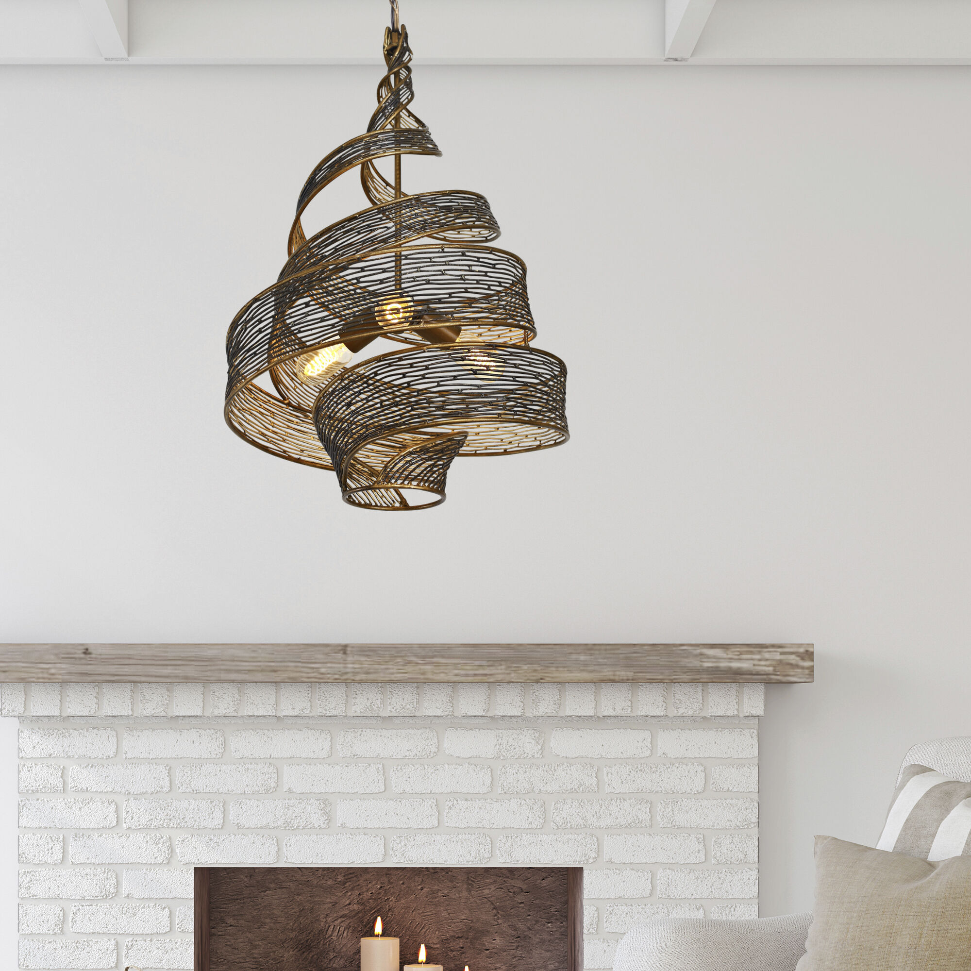 Flow 3 Light 18 inch Hammered Ore Pendant Ceiling Light