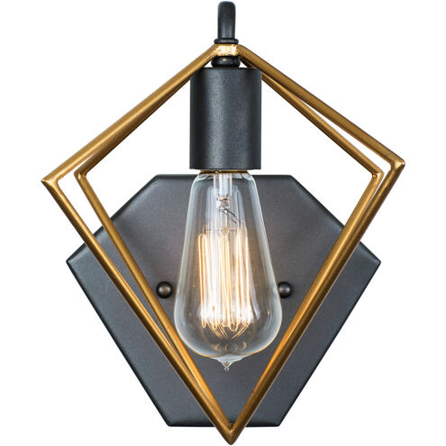 Metropolis 1 Light 7.25 inch Antique Gold and Rustic Bronze Bath Vanity Wall Light