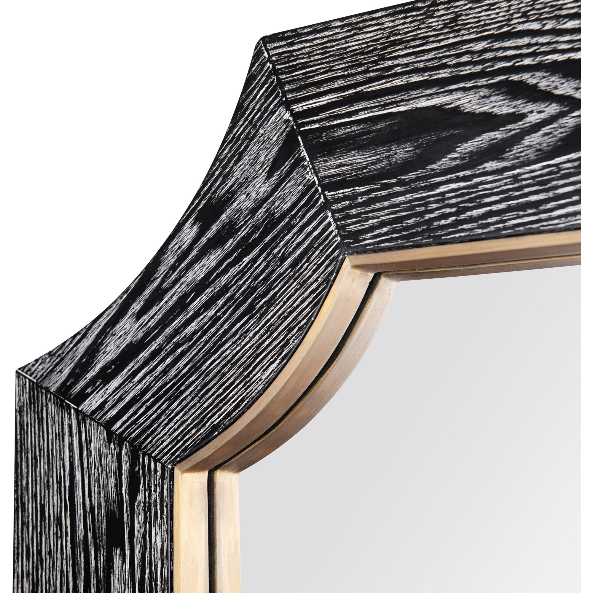 Farra 54 X 28 inch Cerused Black with Weathered Brass Wall Mirror, Varaluz Casa