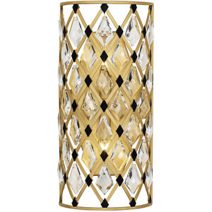 Windsor 2 Light 8 inch French Gold and Matte Black Sconce Wall Light