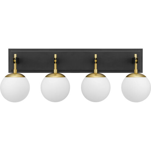 Allie 4 Light 30.25 inch Black/Satin Brass Bath Vanity Light Wall Light