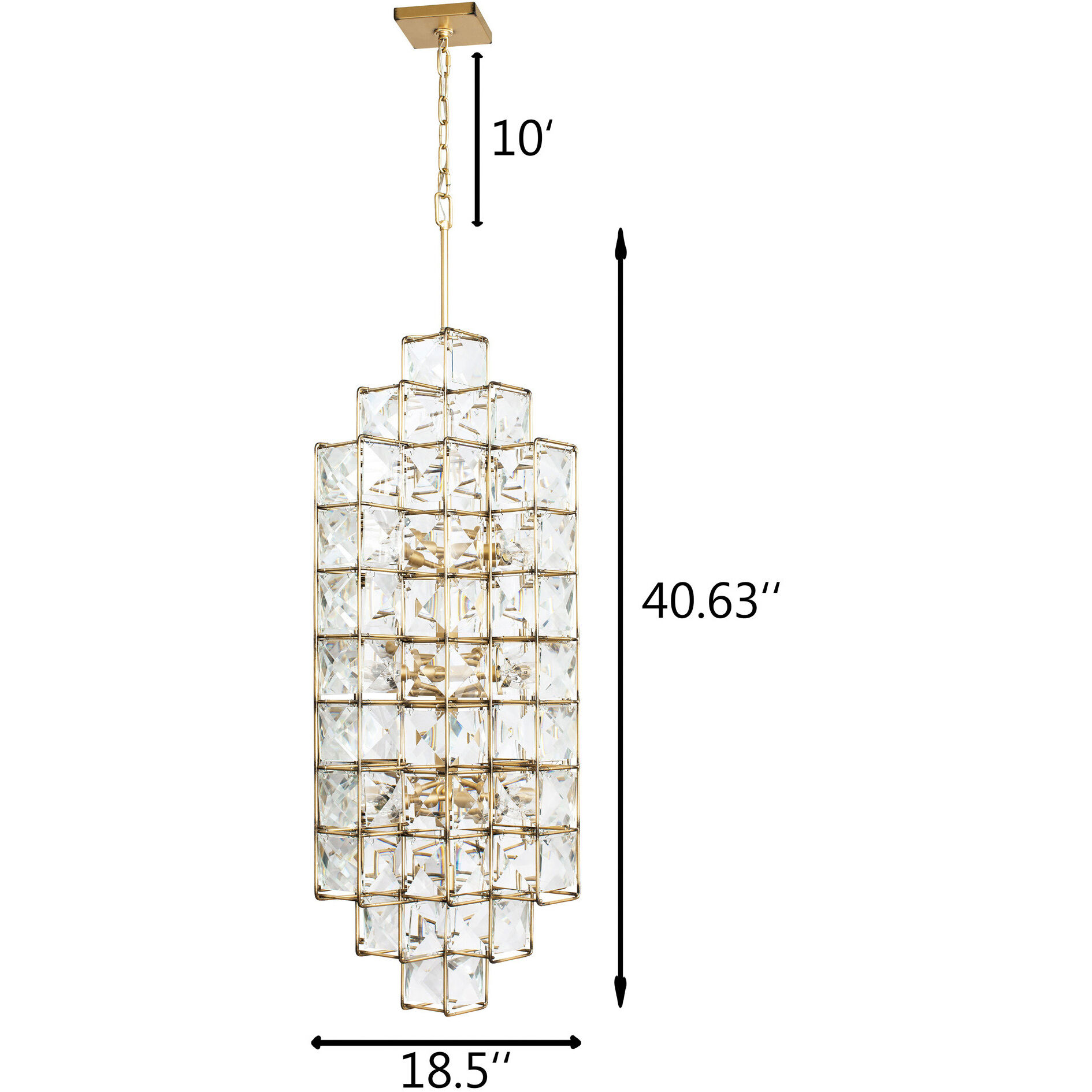 Cubic 14 Light 18.5 inch Calypso Gold Foyer Pendant Ceiling Light