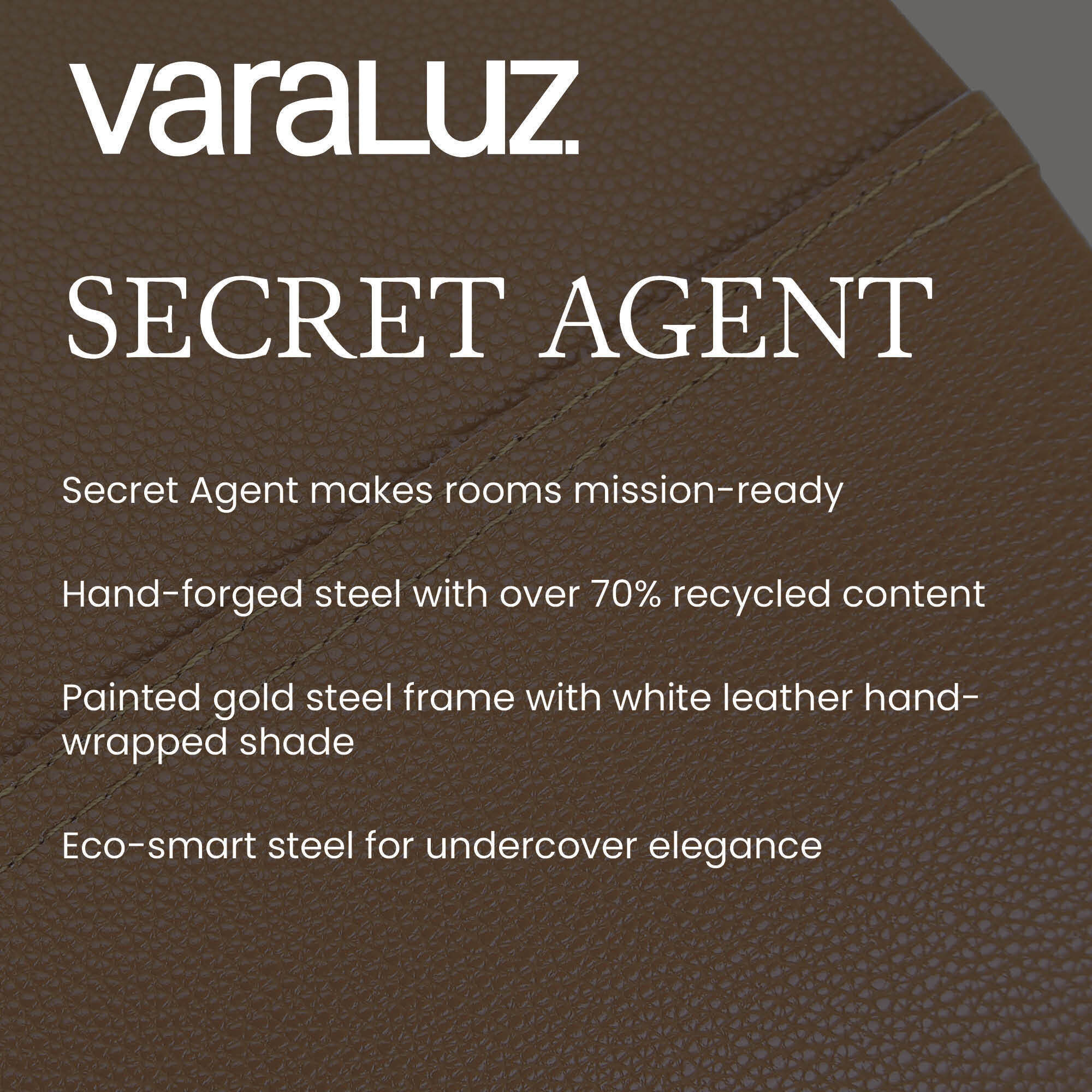 Secret Agent 2 Light 12 inch Gold and Black Leather Wall Sconce Wall Light