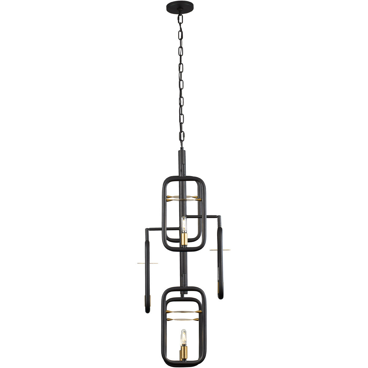 Bar None 6 Light 16 inch Aged Gold and Rustic Bronze Foyer Pendant Ceiling Light