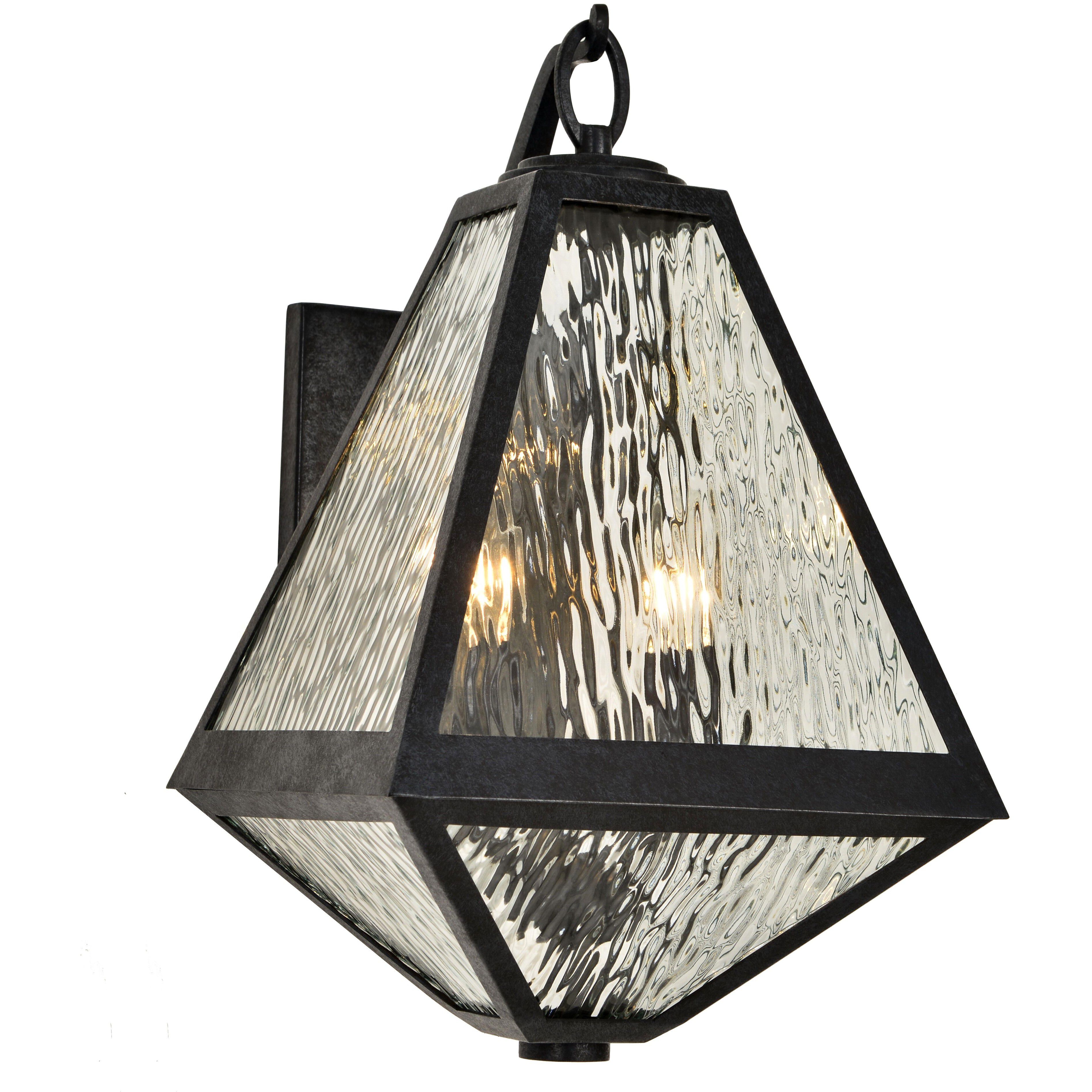 Glacier 2 Light 16.75 inch Black Charcoal Outdoor Sconce in Water