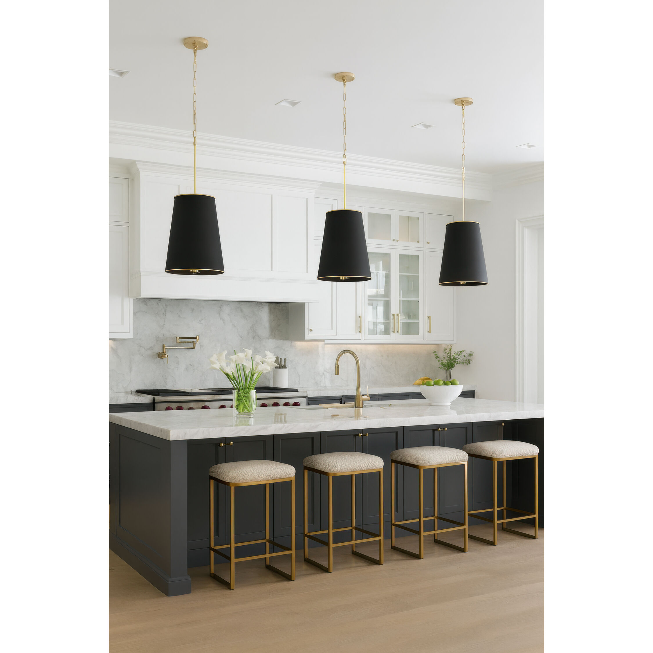 Coco 9 Light 20 inch Matte Black/French Gold Foyer Pendant Ceiling Light