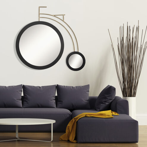 Out For A Ride 44 X 39 inch Matte Black and Havana Gold Wall Mirror