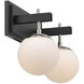 Allie 2 Light 16 inch Black/Polished Nickel Bath Vanity Light Wall Light