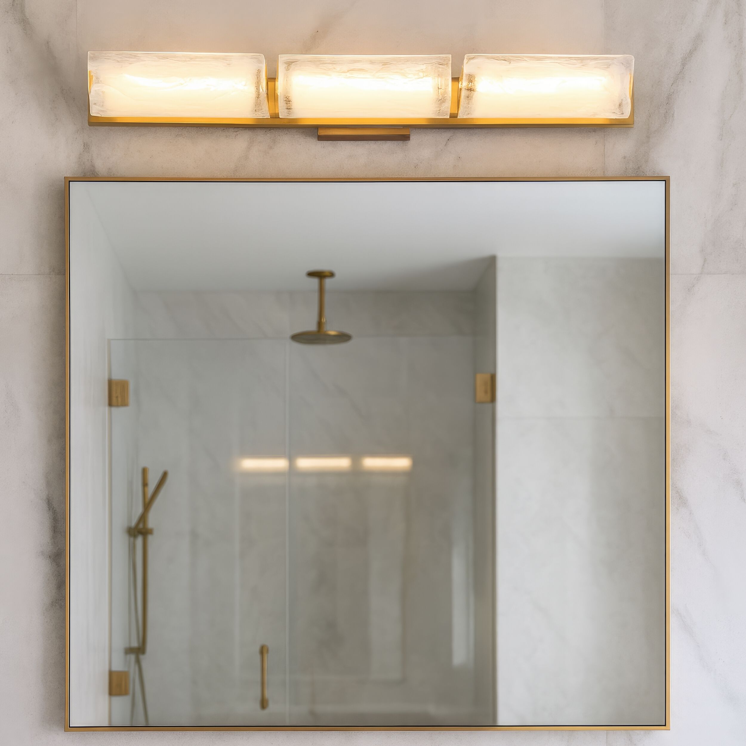 Mingle 3 Light 38 inch Satin Brass Bath Vanity Light Wall Light
